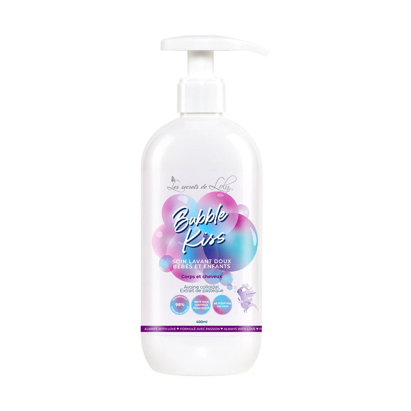 Bubble Kiss Sanfte Reinigungspflege für Babys und Kinder – Körper und Haar – 400 ml