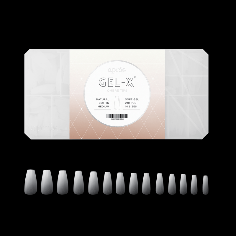 Ombré Gel-X® Natürliche Sargform - Größe M - Schachtel mit 210 Kapseln