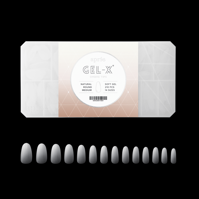 Ombré Gel-X® Natürliche runde Form – Größe M – Schachtel mit 210 Kapseln