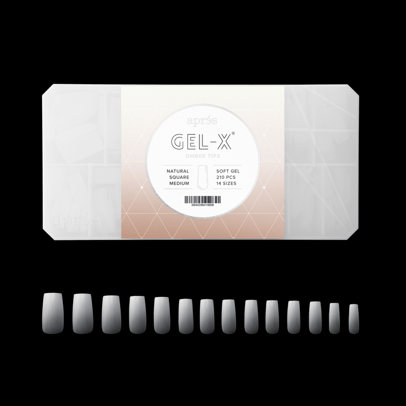 Ombré Gel-X® Natürliche quadratische Form – Größe M – Schachtel mit 210 Kapseln